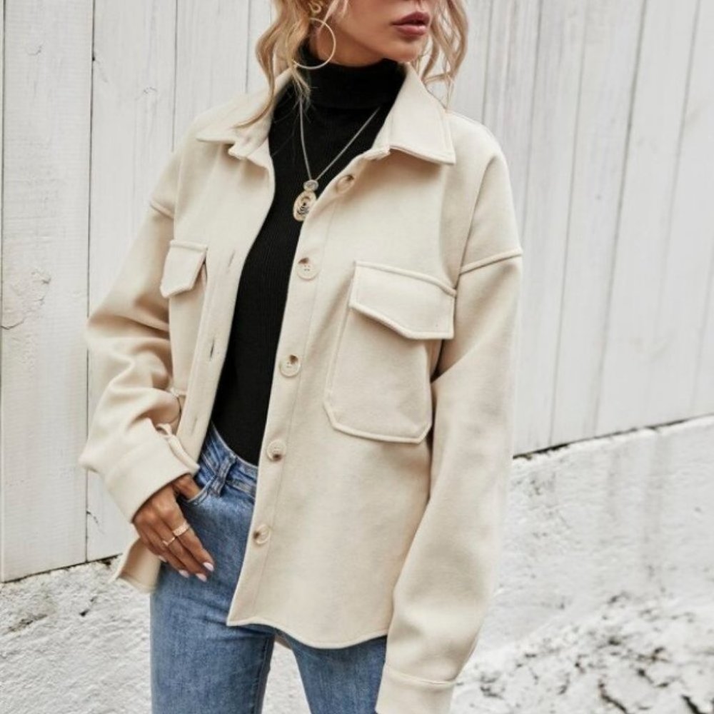 CASUAL DOLLZ Flap Pocket High Low Hem Coat - Picture 4 of 11